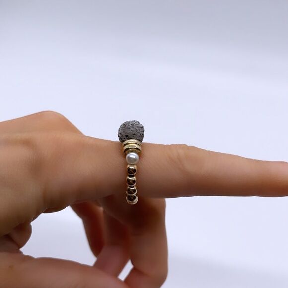 NWT Wool + Pepper Co. Lava Rock Stackable Ring - Picture 5 of 6